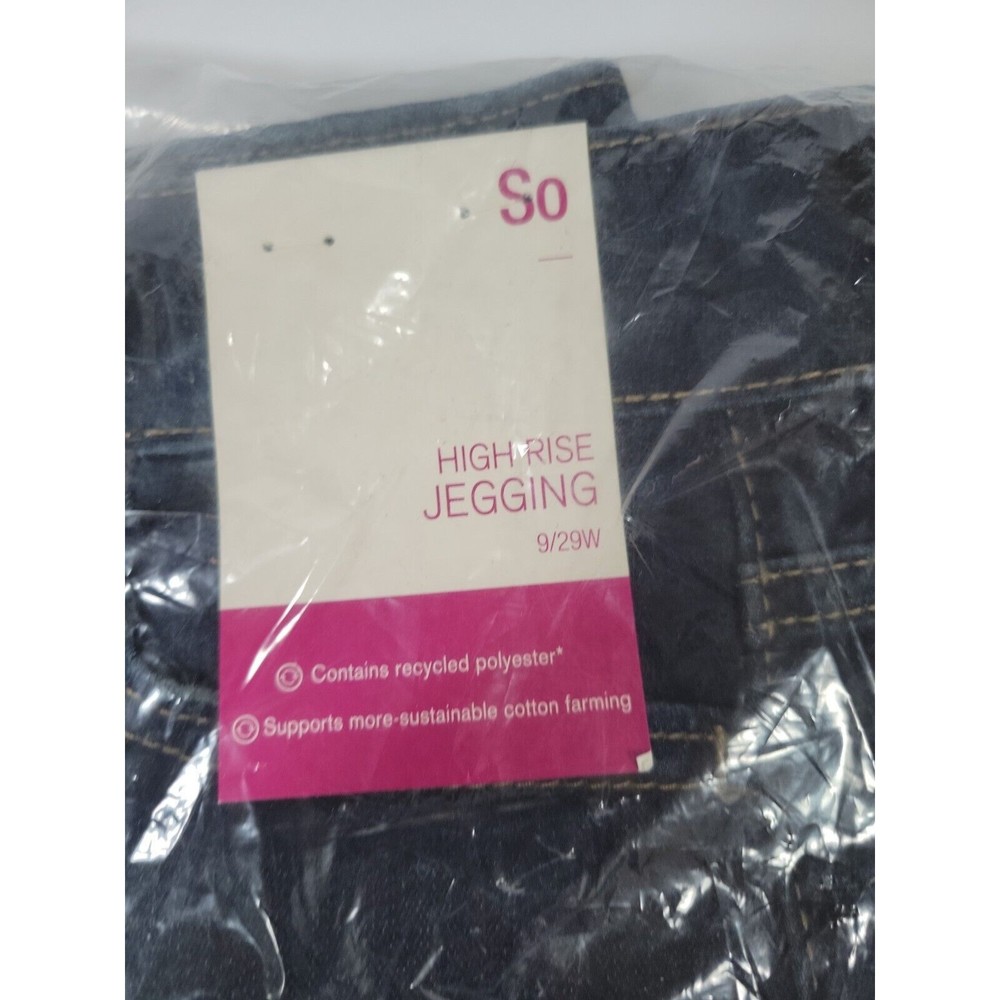 NWT SO High Rise Jeans Jeggings size 9 29W - Dark Wash RV 36.00 Sealed Kohl's - Picture 3 of 7